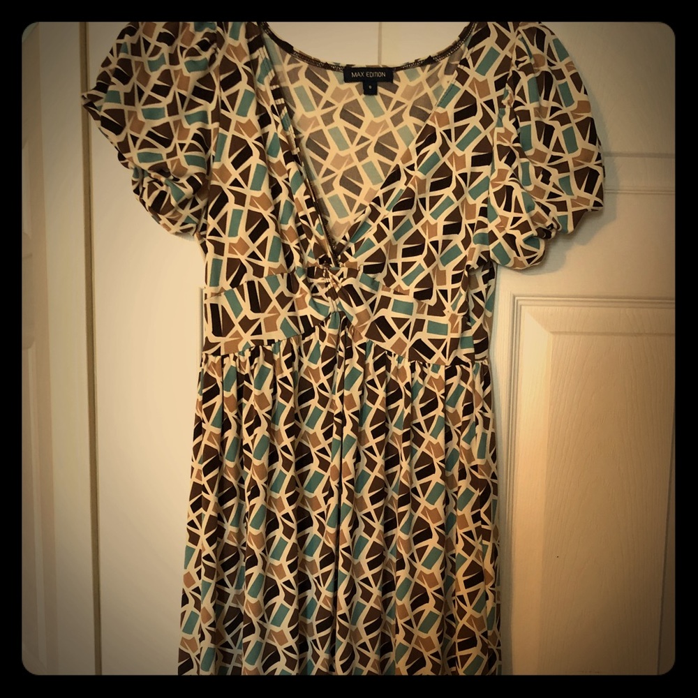 Max edition earth tones geometric dress